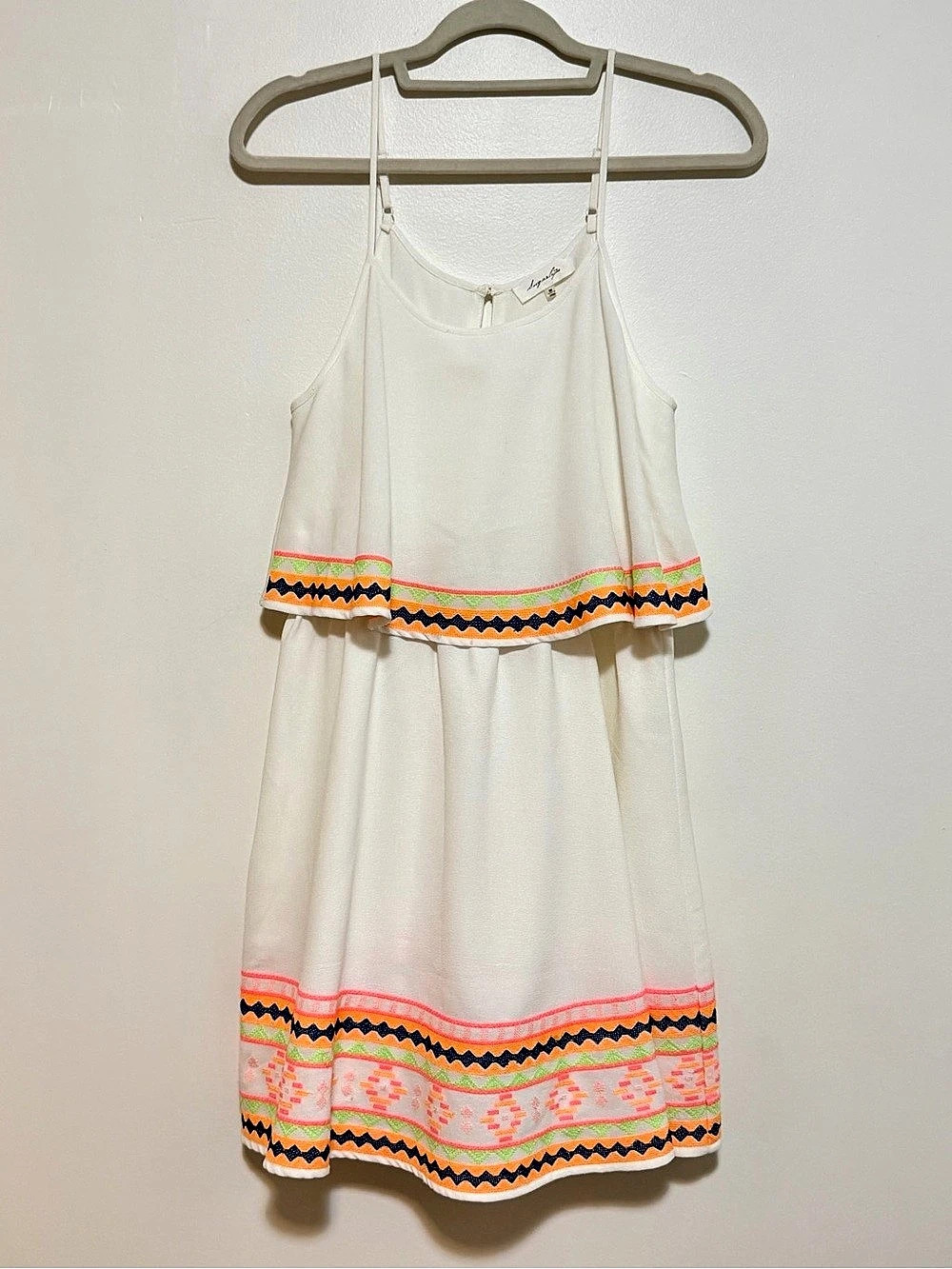 Sugar Lips White Embroidered Tiered Mini Dress